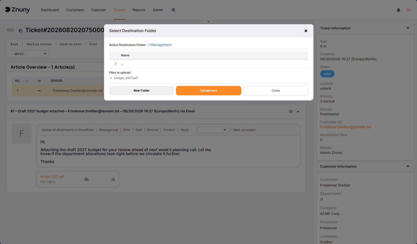 Upload to SharePoint Modal